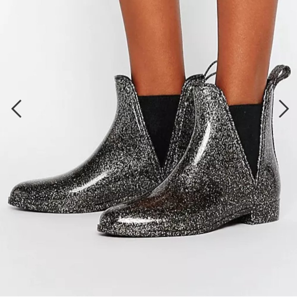 ASOS Glitter Chelsea Wellies - US 8